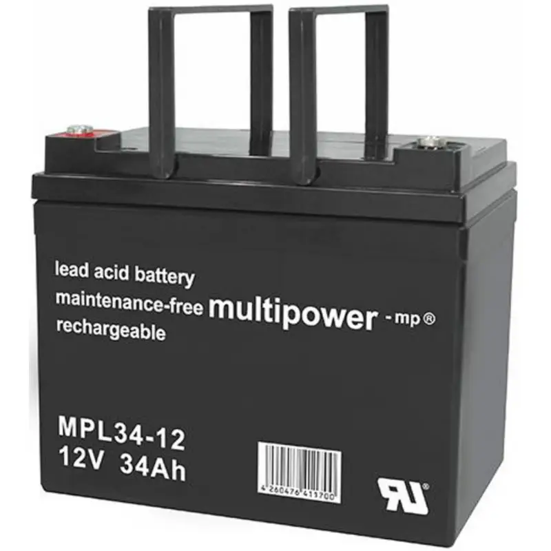 Multipower Blei-Akku MPL34-12 Pb 12V / 34Ah 10-Jahresbatterie Neue Ware