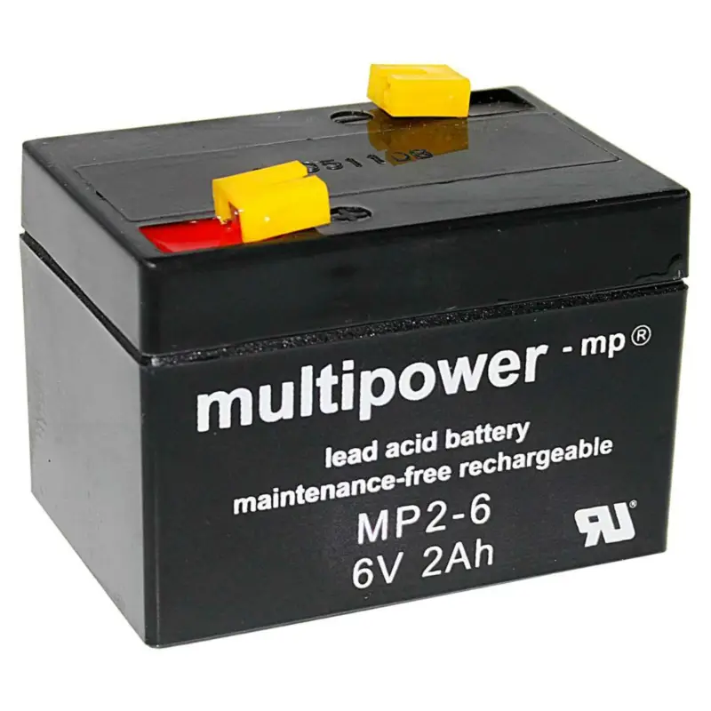 Jetzt Bestellen Multipower Blei-Akku MP2-6 b 6V / 2Ah Faston 4,8