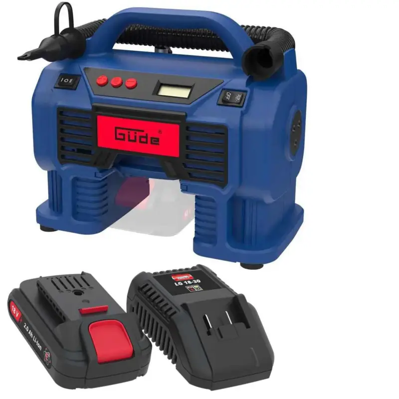 Highlight Güde Akku Kompressor 18V LED-Arbeitsscheinwerfer mit Akku 2.0 & Ladegerät 3A