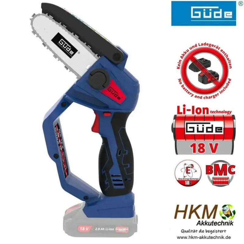 Güde Minikettensäge MK 18 - 18V ohne Akku, Ladegerät E³ Akkusystem Kracherpreis