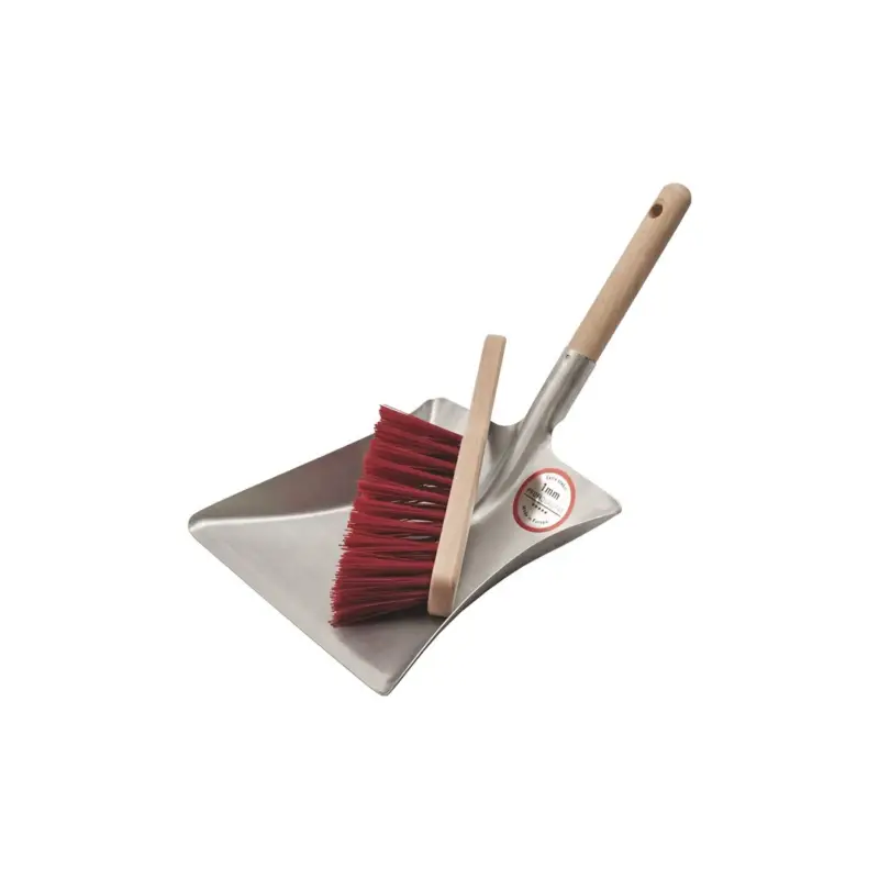 Bestpreis Kehrschaufelset m.Holzgr.Metall Kehrschaufel u.Handfeger Bl.L230xB240mm