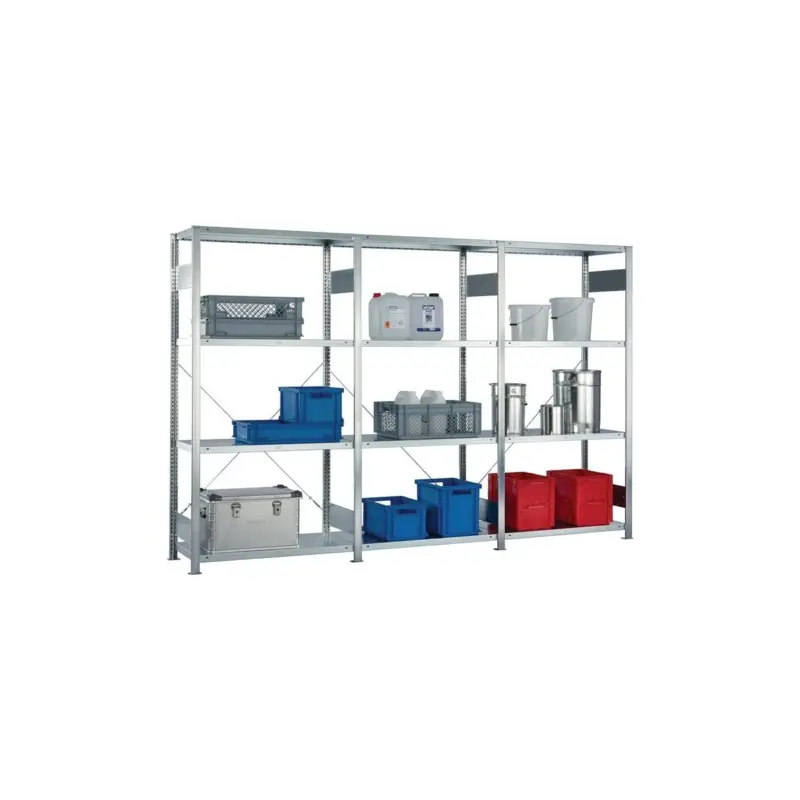 Bestseller Meta Steckregal H2000xB3000xT400mm Grund-/Anbauregal verzinkt 12 Stahlböden Tragfähigkeit 150 kg Feldlast 1650 kg