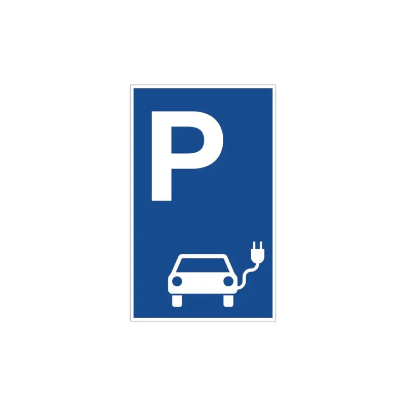 Zertifiziert Parkplatzbeschilderung Parkplatz f.Elektrofahrzeuge L400xB250mm Alu.blau/weiß