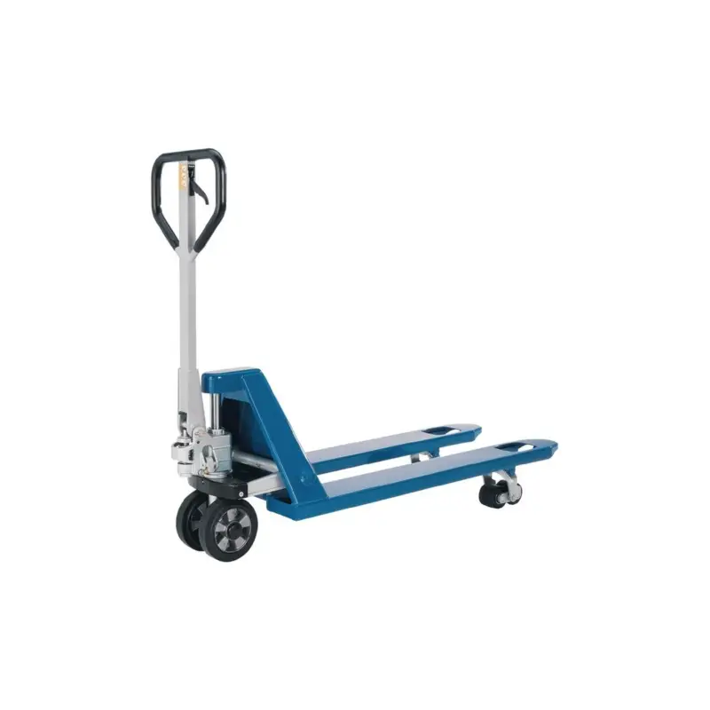 Pfaff Gabelhubwagen Gabel-L. 1150 mm Trgf. 2500 kg Stahl himmelblau, RAL 5015 Vollgummi/PUR Rabatt
